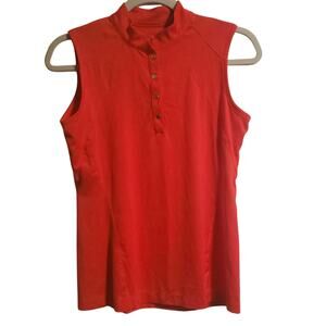 Tail Women's Golf Shirt Sleeveless Bright Red Snap closure XS preloved excellent